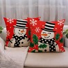 Christmas Red Pillow Cover Lovely Snowman Festival Throw Cushion Cover Xmas Snowman - 4 of 4