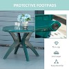 36.25” Diameter Round Plastic Patio Table with Umbrella Holes Outdoor Bistro Dining Table - 2 of 4
