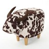 Velvet Cow-Shaped Ottoman with Cute Wood Foot for Adult Living Room, Bedroom, Nursery Gameroom, Playroom, Porch Furniture - image 2 of 4