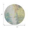 Pale Aqua And Ivory Abstract Washable Indoor Outdoor Area Rug - 3 of 4