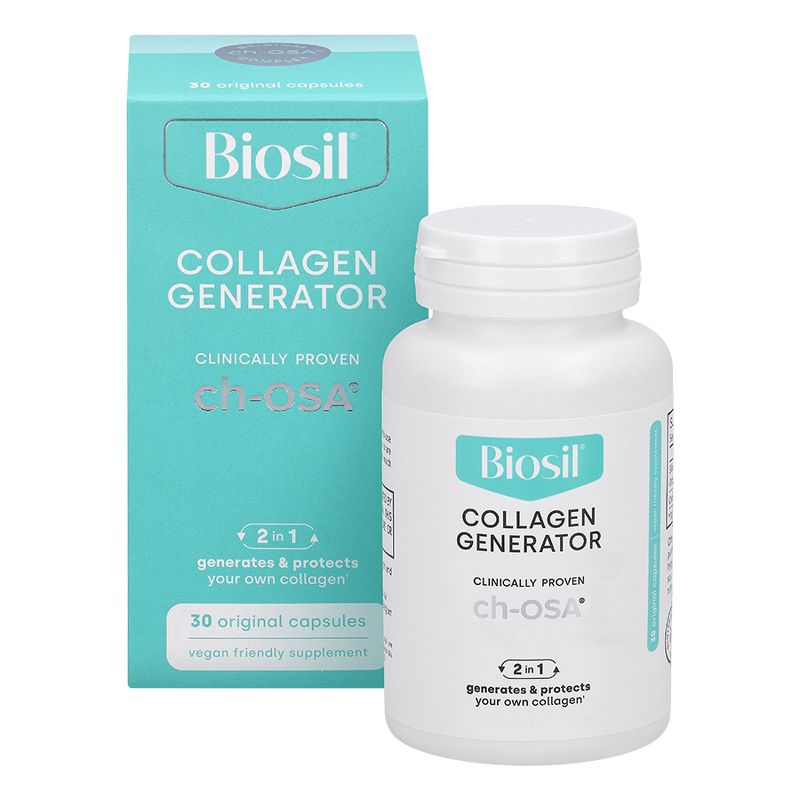 BioSil Collagen Generator Vegan Capsules with Patented ch-OSA Complex, Generates & Protects Your Own Collagen, Hair, Skin & Nails Supplement, 1 of 11