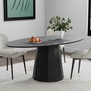 Lirago dinning table round 67"L*33.5"W*30"H- black - 1 of 4