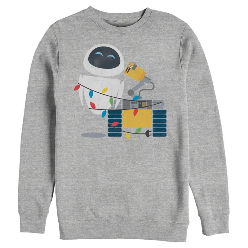 Men's Wall-E Eve Christmas Lights Sweatshirt, 1 of 5