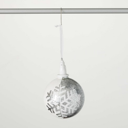 5.5"H Sullivans Christmas Silver Snowflake Ball Ornament  White-Silver - image 1 of 2