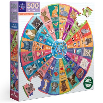 eeBoo Piece & Love: Cats of the World Puzzle, 500 Pieces