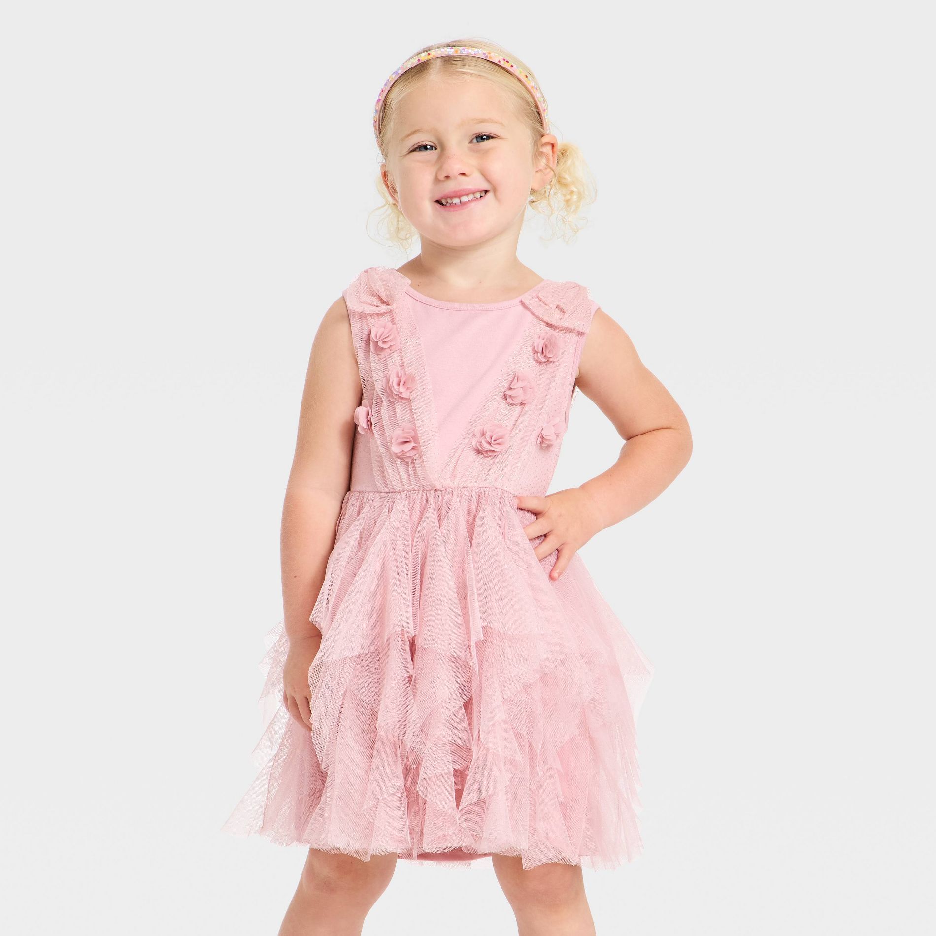 Toddler Girls' Audrey Camille Glitter Tutu Dress - Light Pink