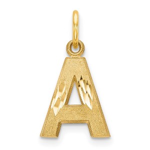 Black Bow Jewelry 14k Yellow Gold, Julia Collection, Small Satin Block Initial A Pendant - 1 of 4