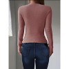 Women's Pullover Knit Crop Top Long Sleeve Fitted Crew Neck Sweater - 4 of 4