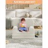 2-in-1 Kids Convertible Sofa & Lounger, Machine Washable Teddy Fleece Toddler Couch Bed, Soft Fold Out Couch Lounger for Kids, for Playroom - 2 of 4