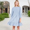 Anna-Kaci Women's Smocked Waist Ruffle Hem Fashion Dress with Puff Sleeves - 3 of 4