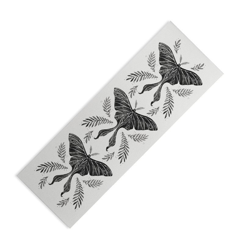 Avenie Luna Moth Black and White (6mm) 70" x 24" Yoga Mat - Society6, 1 of 4