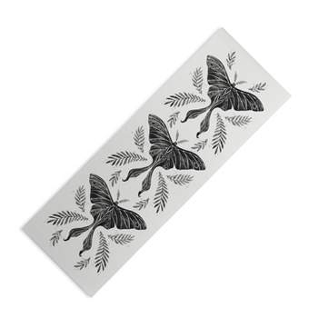 Avenie Luna Moth Black and White (6mm) 70" x 24" Yoga Mat - Society6