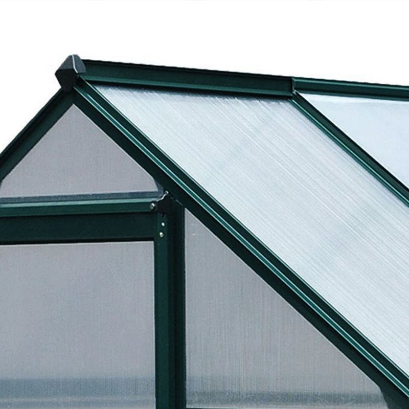 Outsunny 6' x 4' x 7' Polycarbonate Greenhouse, Heavy Duty Outdoor Aluminum Walk-in Green House Kit with Vent & Door for Backyard Garden, Green, 6 of 13