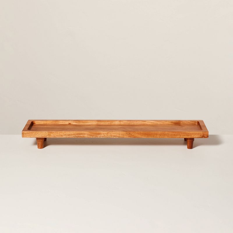 7&#34;x28&#34; Footed Wood Serving Board Brown - Hearth &#38; Hand&#8482; with Magnolia, 1 of 9