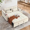 55.51'' Velvet Foldable Modern Pull-Out Sofa Bed with Adjustable Back, USB Port, Ashtray, and Swivel Phone Stand - 2 of 4