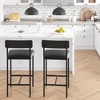 Bar Stools Set of 4, 37 Inch Barstools With Metal Legs PU Seats Chairs - 3 of 4