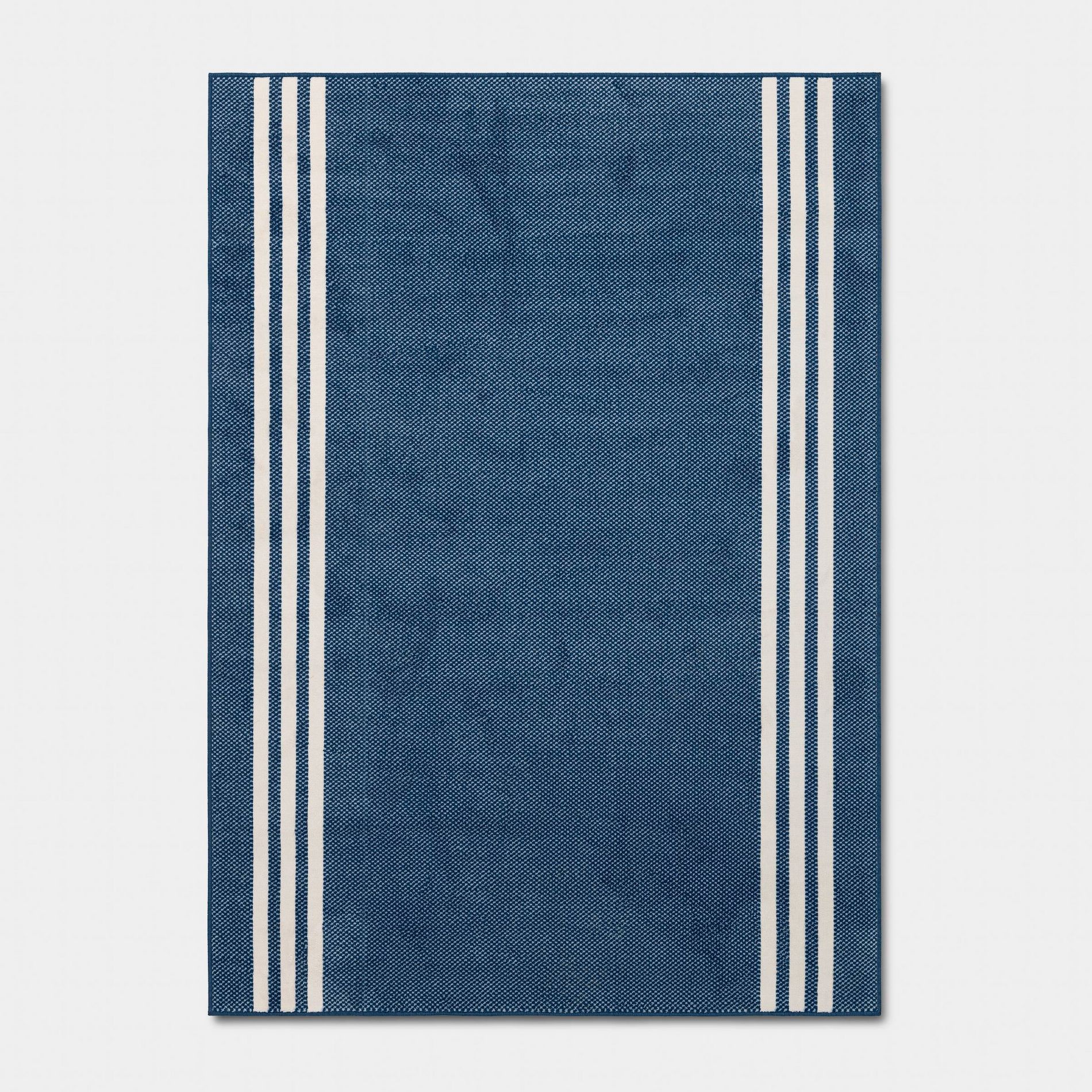 5'x7' Blue with Ivory Side Stripes Dorm Area Rug - Threshold™