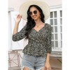 WhizMax 2024 Womens Summer Tops Floral Pleated Flowy V Neck Sleeveless Camisole Tank Top - 3 of 4