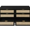 46.66"Modern 6 Drawer Dresser Wood Cabinet (Walnut) - 4 of 4