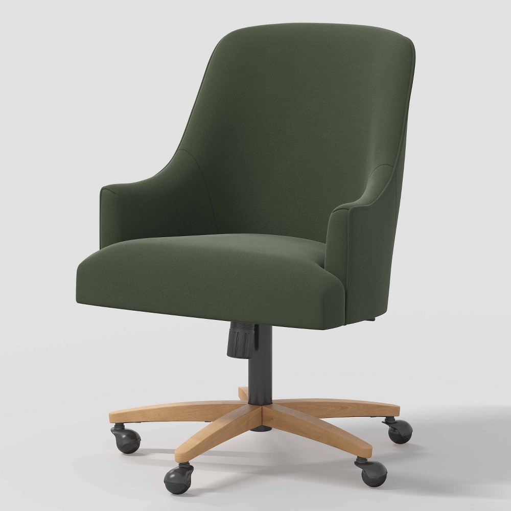 Photos - Computer Chair Santa Monica Office Chair Dry Velvet Olive - Threshold™ designed with Stud