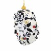 Huras Family 4.5 Inch Black And White Delight Merry Christmas Wreath Ornament Checkered Patterned Tree Ornaments - 2 of 3