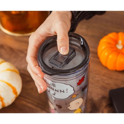 Peanuts Charlie Brown Clear Insulated Travel Tumbler with Lid