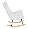 Modern Teddy Upholstered Rocking Chair with Headrest,Boucle Accent Chair with Metal Legs,Wooden Rockers for Living Room or Nursery-Cuddlewood - 3 of 4