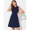 INSPIRE CHIC Women's Work Round Neck Sleeveless Fit and Flare Dresses - 2 of 4
