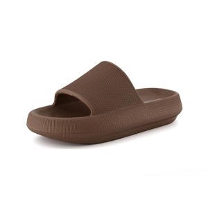 CUSHIONAIRE Feather Slides – Comfortable Cloud Cushion House Slippers for Women, Indoor Outdoor EVA Foam Foot Spa Shower Shoes, Non-Slip Arch Support - 1 of 4