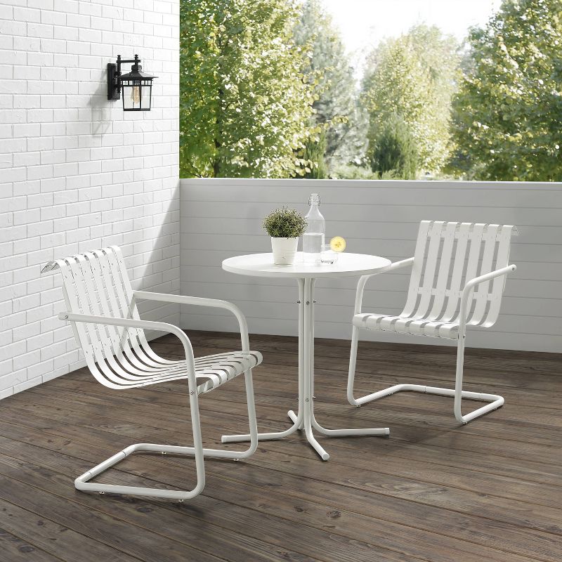Gracie 3pc Outdoor Metal Bistro Set with Table & 2 Armchairs - Crosley, 4 of 7