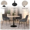 LeisureMod Bristol 35" Round Dining Table – Sintered Stone Top Accent Café Table & Sturdy Steel Black Pedestal Base for Kitchen and Small Spaces - 4 of 4