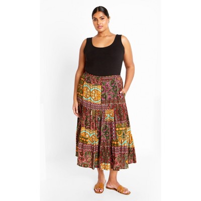 CITY CHIC | Women's Plus Size  Erica Skirt - brown - 18W
