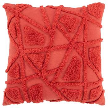 20"x20" Oversize Geometric Fur Square Throw Pillow Cover - Rizzy Home
