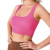 AZL1 Life Concept Bras, L Size Rose Pink Ribbed Sports Top with Crisscross Back for Yoga and Fitness, Pink, 12.2"*10.63"*0.79" - 4 of 4