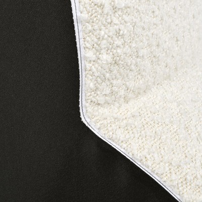 Ivory White Boucle Clover Shaped Accent Ottoman