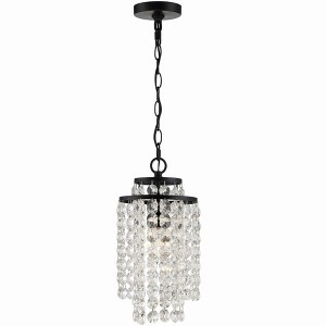Crystorama Lighting Gabrielle 1 - Light Chandelier in  Matte Black - 1 of 3