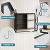 Bestier 33" Floating Shelves with Adjustable Glass Shelves LED Lights Wood Wall Mounted Storage Display Shelves for Kitchen Bathroom - 4 of 4