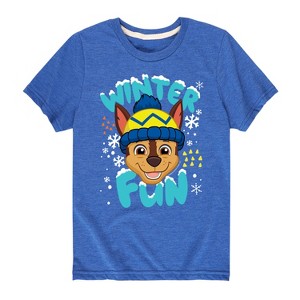 Boys' - Paw Patrol - Chase Winter Fun Short Sleeve Graphic T-Shirt - 1 of 4