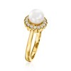 Ross-Simons 6.5-7mm Cultured Pearl and .19 ct. t.w. Diamond Ring in 14kt Yellow Gold - 3 of 4
