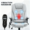 QingMoon 6 Point Vibrating Massage Office Chair with Heat, Velvet High with Reclining Backrest, Padded Armrests and Remote - 2 of 4