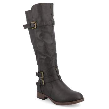 Journee Collection Womens Bite Stacked Heel Riding Boots