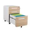 3 Drawer Mobile File Cabinet with Lock, Metal Under Desk Rolling Filing Cabinets, Fully Assembled 5-Wheel Office Cabinet for Home Office Letter - 3 of 4