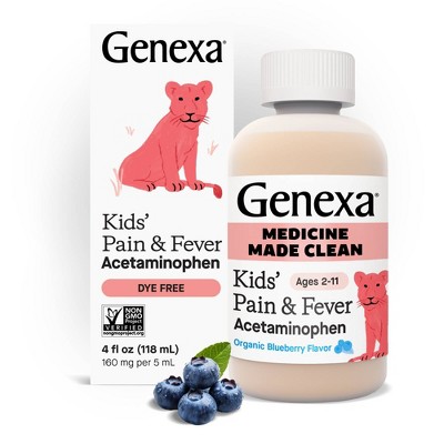 Genexa Kids' Acetaminophen Pain and Fever - Blueberry Liquid - 4 fl oz