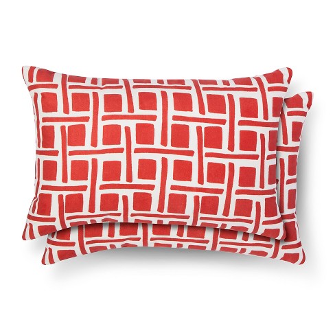 2 Pack Throw Pillow Lumbar Grid Room Essentials Target