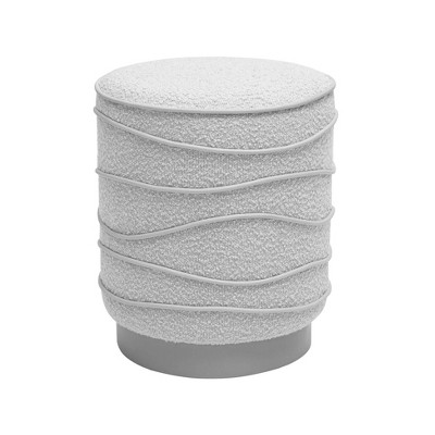 TOV Furniture Nero Boucle Upholstered Round Ottoman