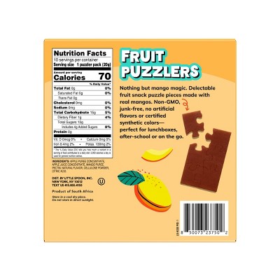 Little Spoon Kids' Fruit Puzzlers Mango Fruit Snacks Made with Real Fruit - 7.05 oz/10ct
