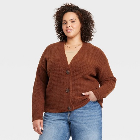 Women's Open-front Cardigan - Universal Thread™ Light Brown Xl : Target