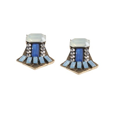SOHI Women's Electric Blue Stone Drop Earrings