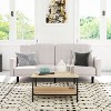 Emma and Oliver Plush Padded Upholstered Split Back Sofa Futon with Vertical Channel Tufting and Wooden Legs - image 2 of 4