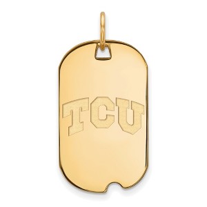 Black Bow Jewelry 14k Yellow Gold Plated Sterling Silver Texas Christian Horned Frogs NCAA Small Pendant - 1 of 3